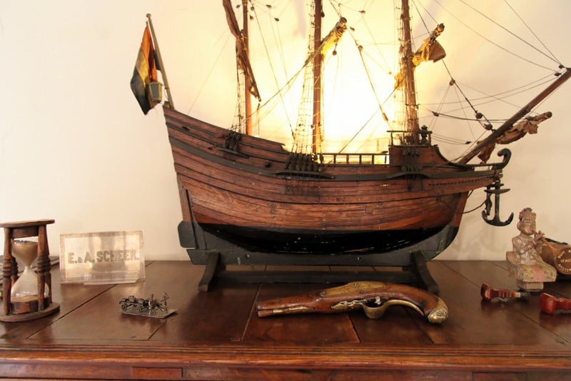 Miniature boat on display at E&A Scheer